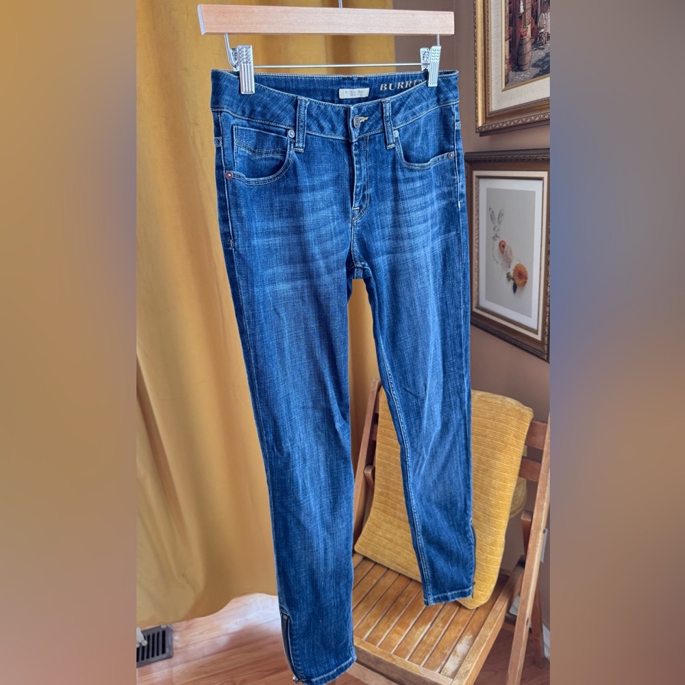 Burberry Brit Jeans Size 27 | Dark Wash Skinny Ankle Zip | Stretch Denim
